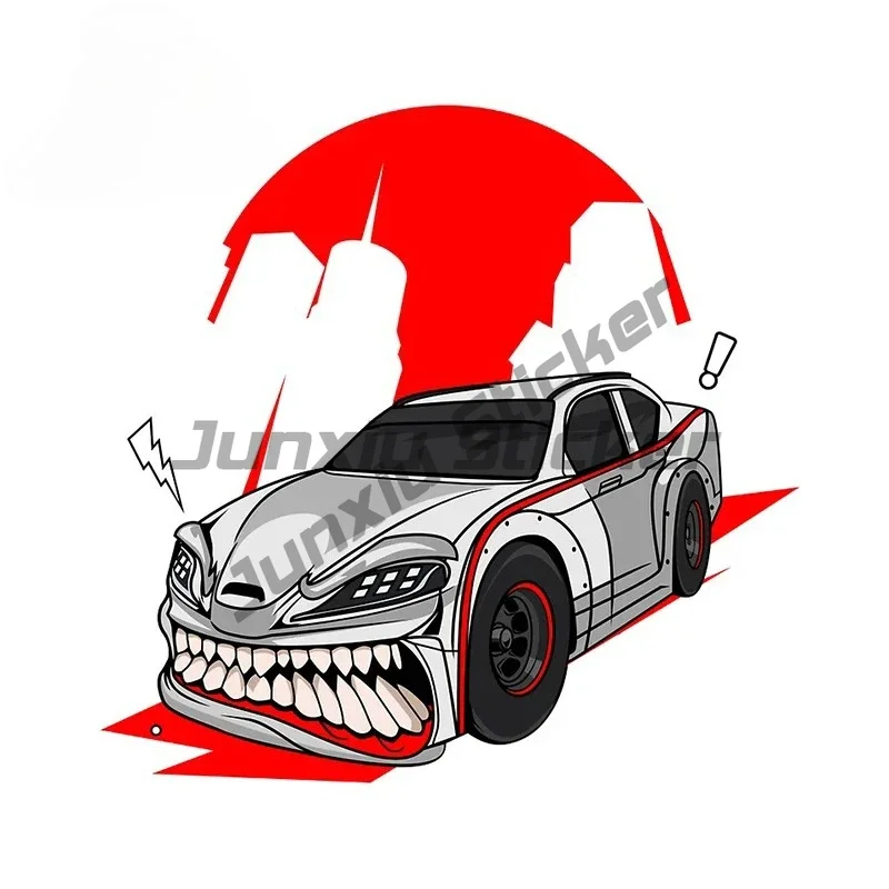 

For White Speed Monster Funny Car Stickers Waterproof Scratch-Proof Decal Auto Refrigerator Car Styling