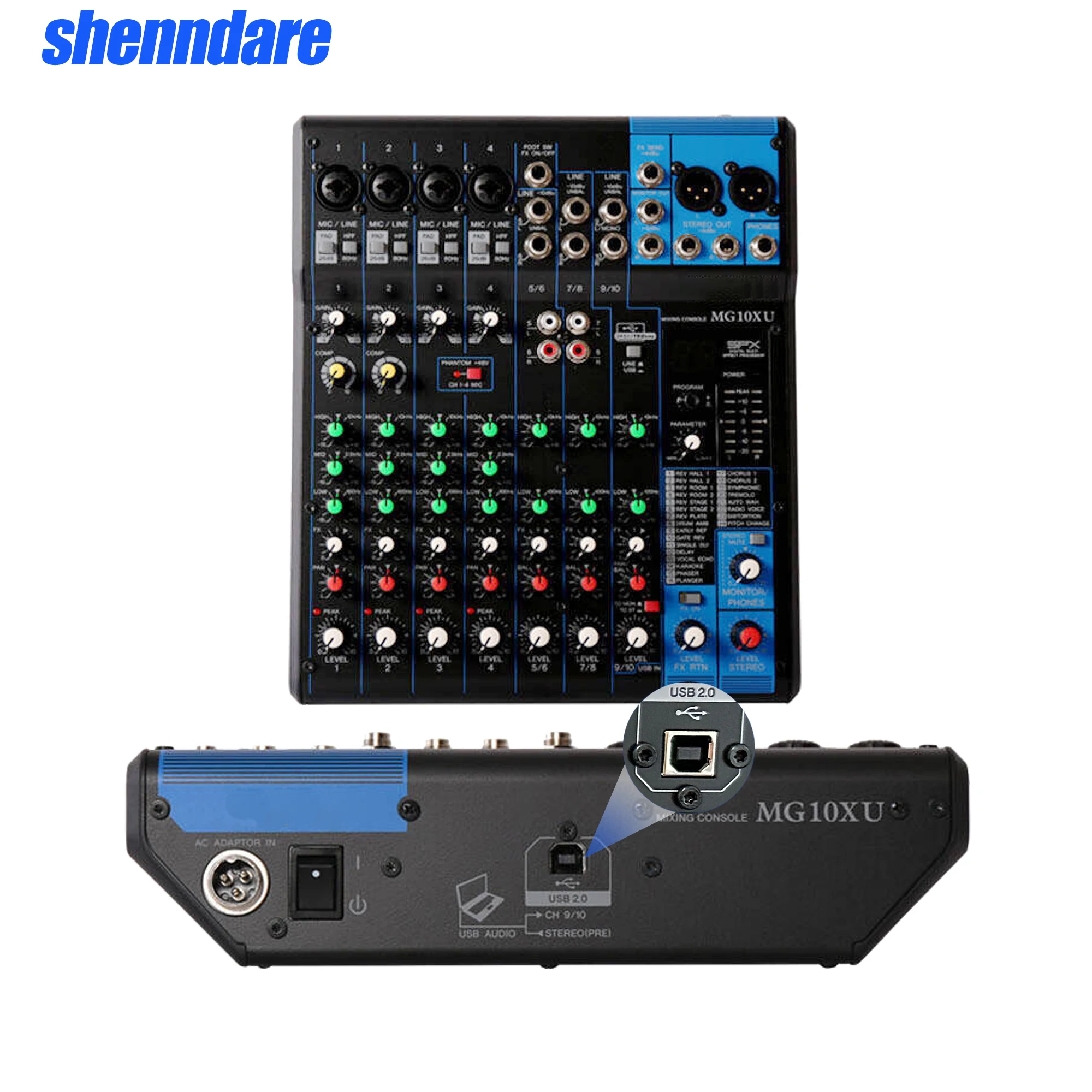 Original MG10XU 10/12 channel Professional Mixing Console DSP Sound USB Recording Audio Mixer DJ Console Mixer For Audio Stage