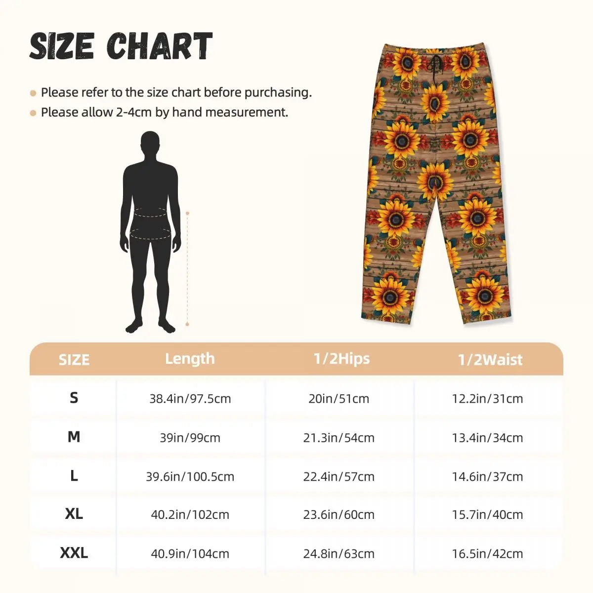 Custom Print Sunflower Art Pajama Pants Women's Sleep Sleepwear Bottoms with Pockets