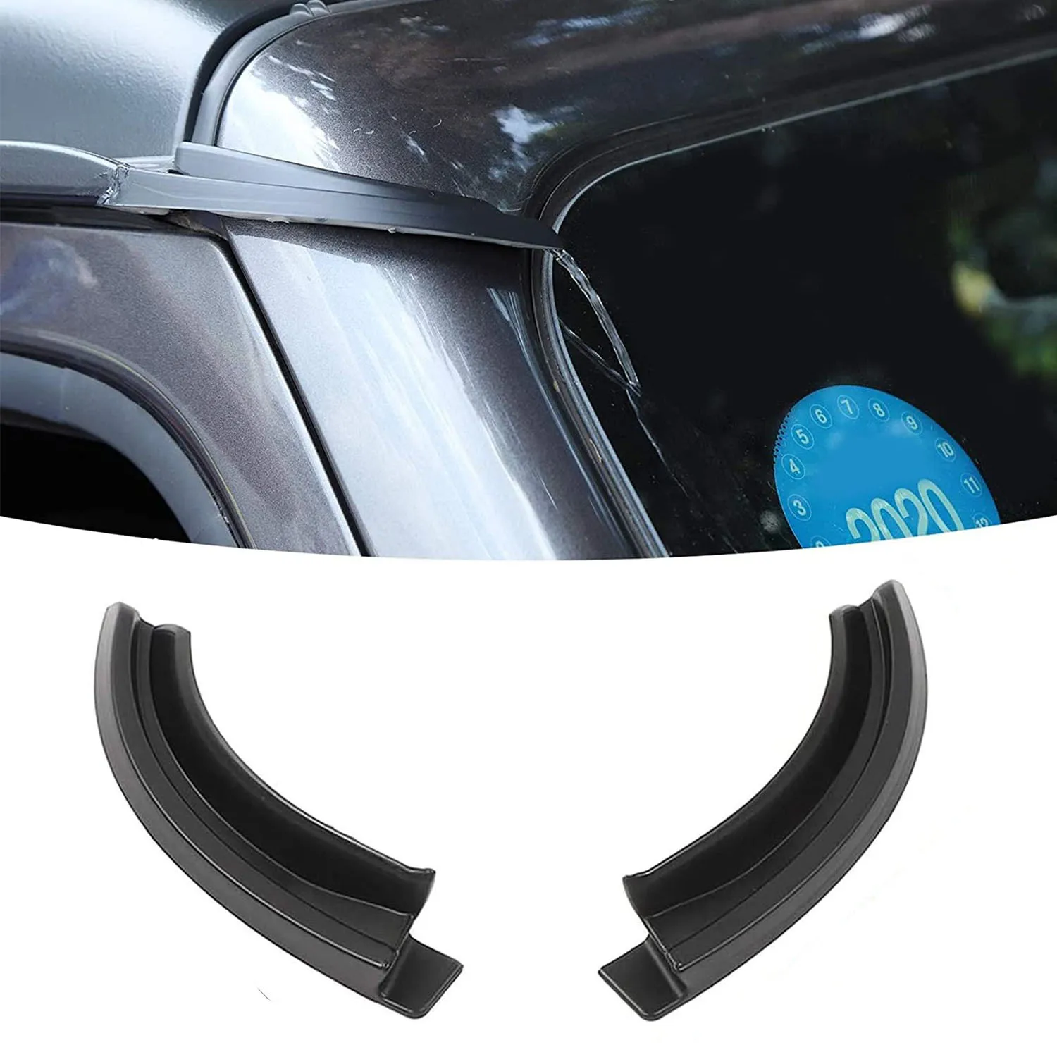 Car Roof Rain Gutter Top Extension Rainwater Diversion Channel Sticker for Jeep Wrangler JK JL Gladiator  JT 2007-2023