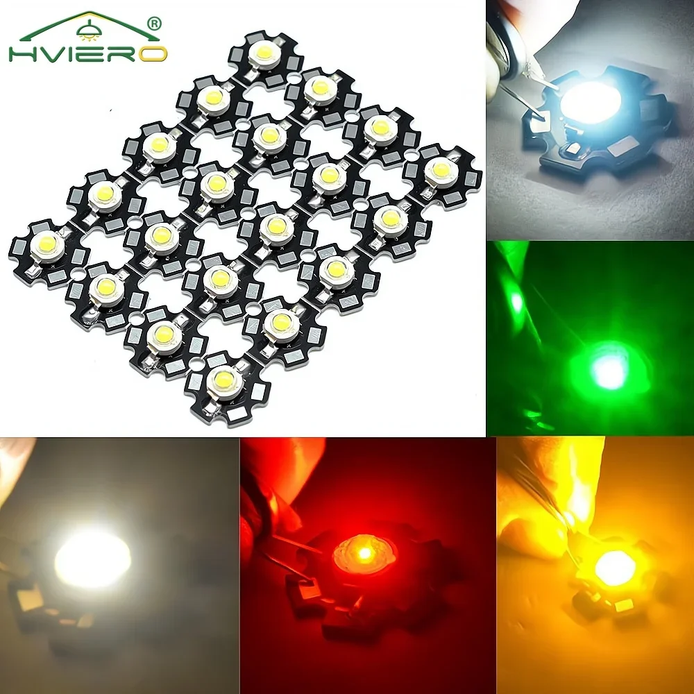 1W Light Beads LED White Garden Holiday Decoration Atmosphere Chip Bulb Bright COB Diodes Lamp With Star PCB Platine Heat Sink