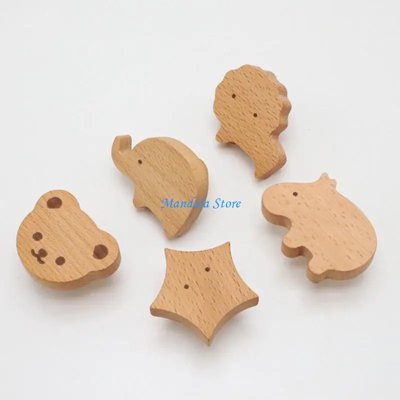 U2JC Wooden Drawer Cabinet Knob No Holes Required Hassle-Free Furniture Handles Screwless Cabinet Drawer Pulls Durable