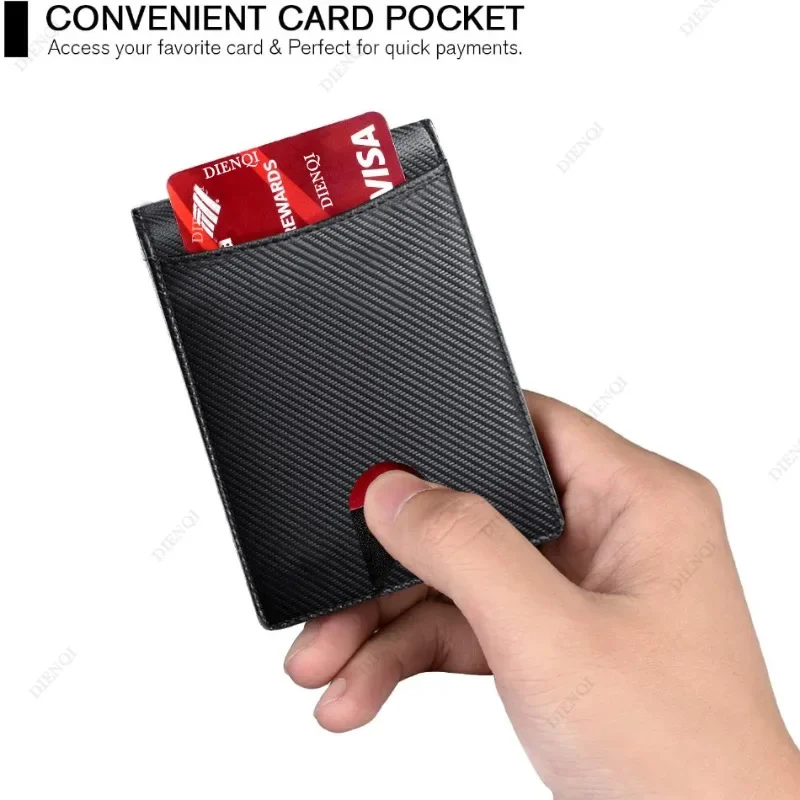 RFID Business Kreditkarte Halter Luxus Männer Karte Brieftasche Geld Clips Bifold Geld Tasche Carbon Faser schwarz Karte Organizer
