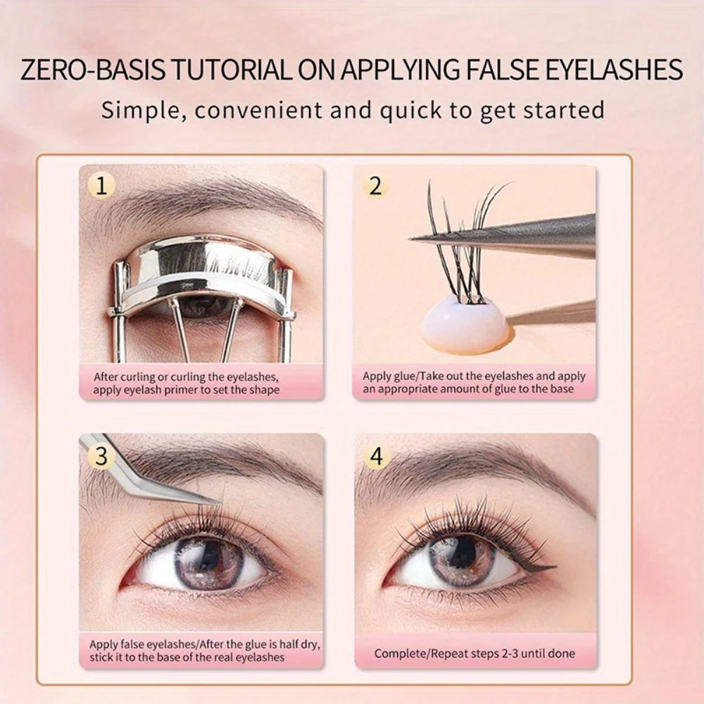 4 pezzi strumento applicatore ciglia pinzette per ciglia fai da te pinzette per ciglia piegatrici, pinzette per ciglia finte pinzette in acciaio inossidabile sicure