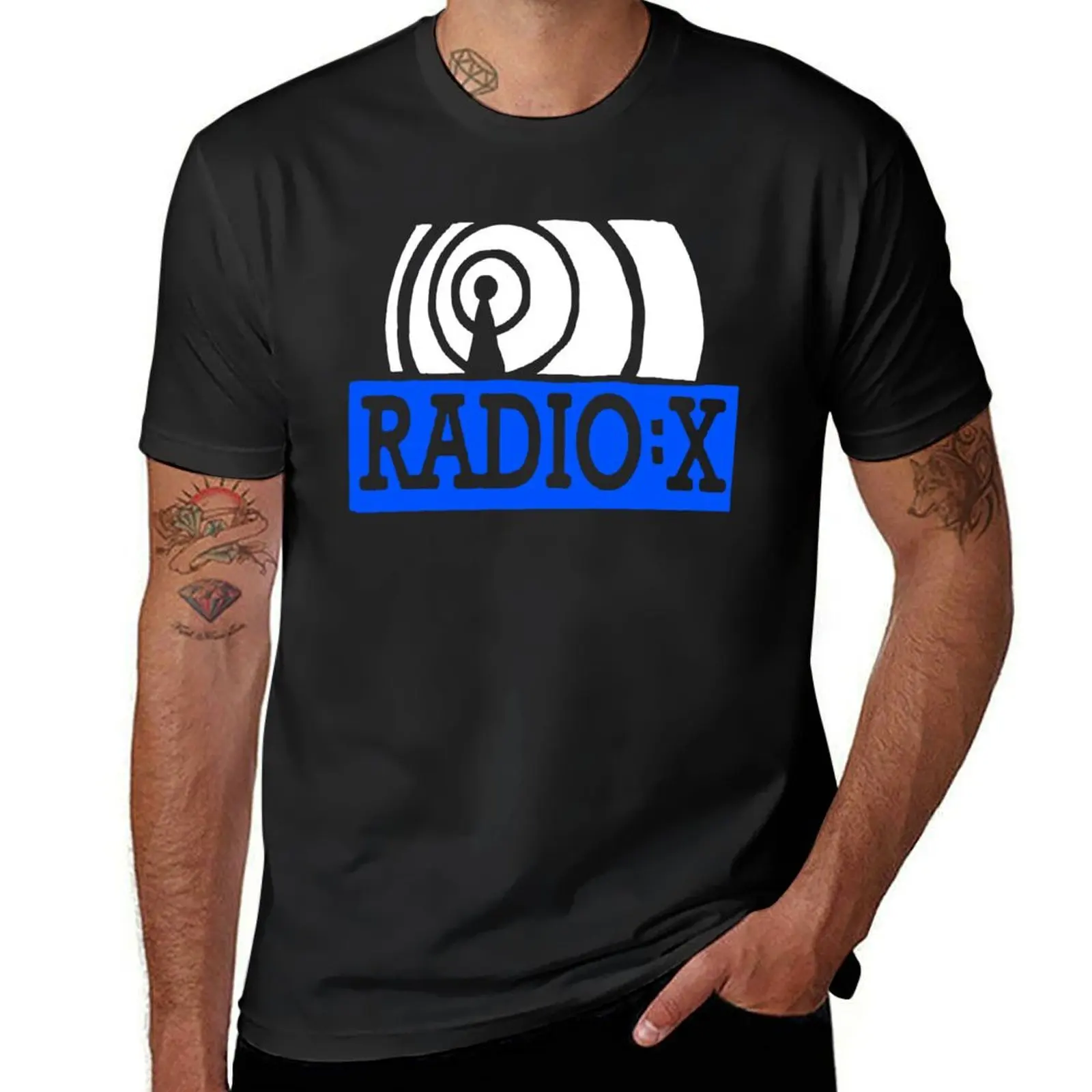 Radio X Logo T-Shirt heavyweights kawaii clothes black t-shirts for men