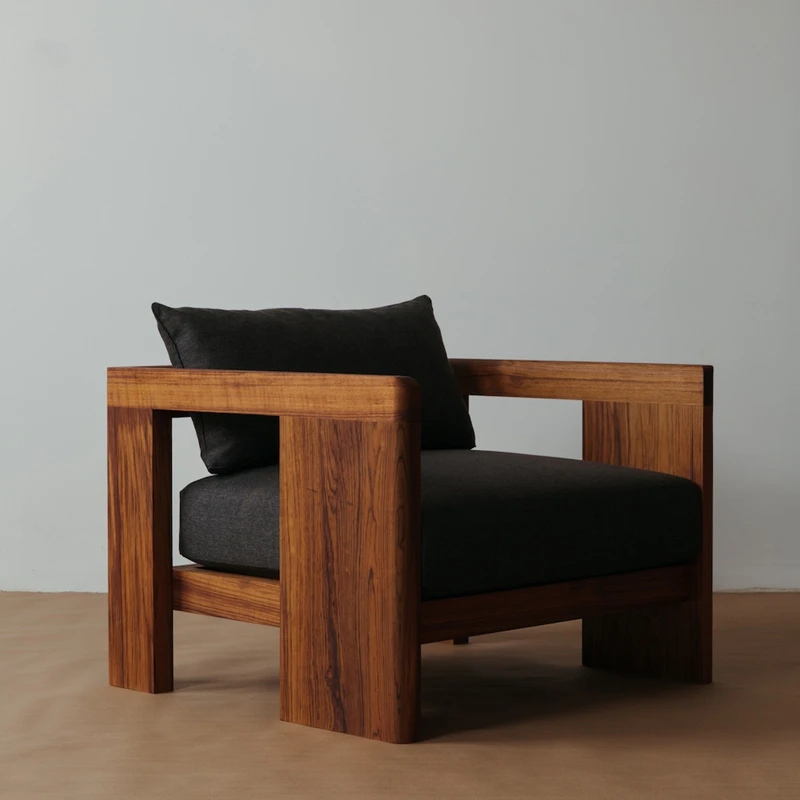 Sillas individuales de madera para sala de estar, diseño moderno, sillas relajantes para sala de estar, muebles de lujo para balcón, sillón, sala de estar