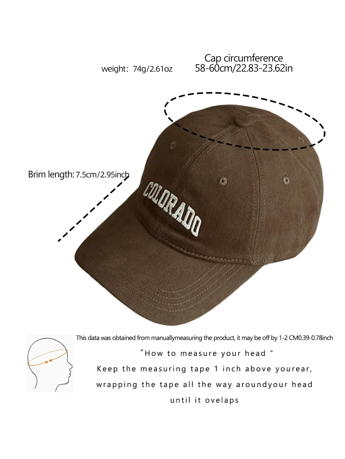 1 szt. Czapka z daszkiem unisex z haftowaną literą Regulowana czapka z daszkiem chroniąca przed słońcem na zewnątrz Kapelusz rekreacyjny na wiosnę i