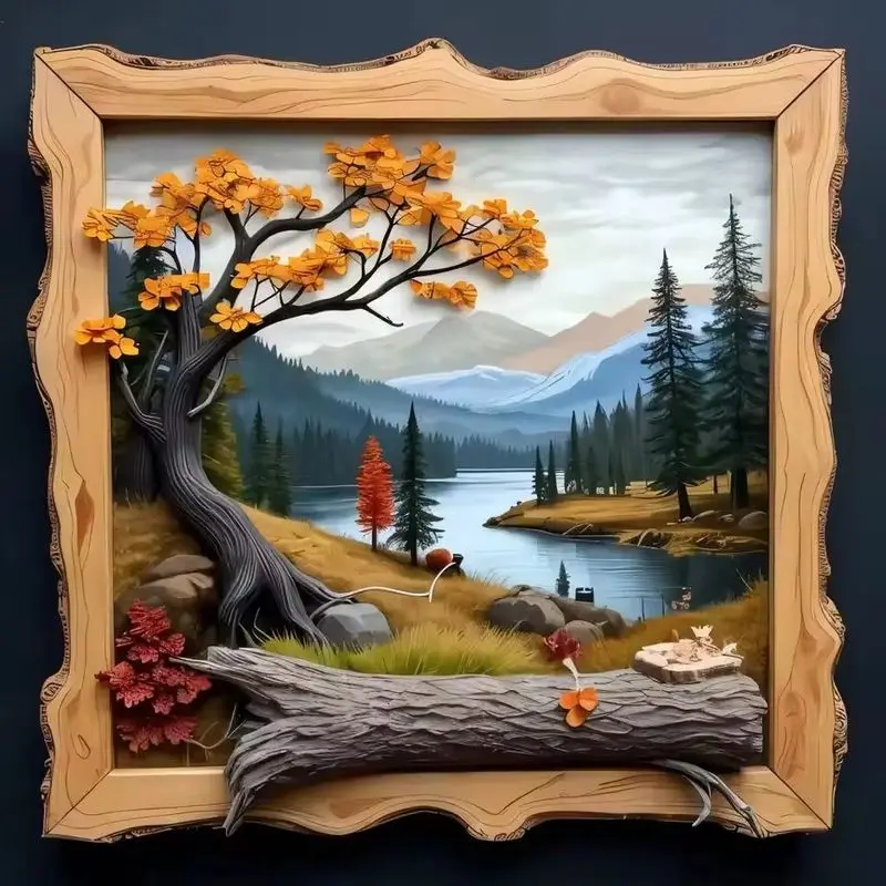 

CHENISTORY Diamond Painting Tree Landscape DIY Full Square Round Mosaic Diamond Embroidery Lake Cross Stitch Wall Art