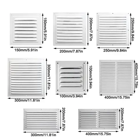 Aluminum Alloy Air Vent Grille Air System Net Cover Screen Exhaust Outlet Window Square Vent Heating Cooling Vents Plate
