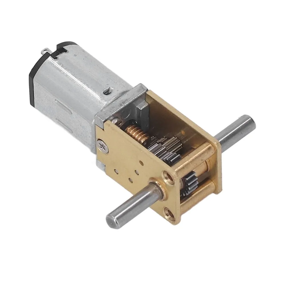 Double Shaft DC Geared Motor 6V DC Copper Material Speed Reduction Motor 190RPM Low Noise Worm Drive Motor