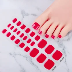 26Tips Semi Curing Pure Colour Gel Nail Decals Pure Toe Gel Nail Sticker Phototherapy Oil Gel Foil Nail Art Decorations