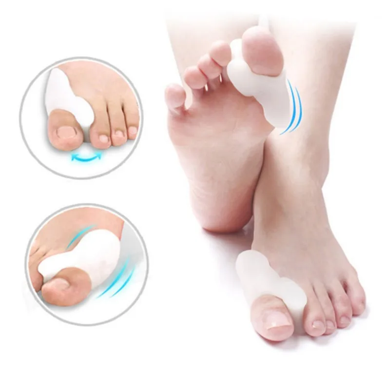 2PCS Silicone Gel Thumb Corrector Bunion Foot Toe Hallux Valgus Protector Separator Finger Straightener Adjuster Foot Care Tool