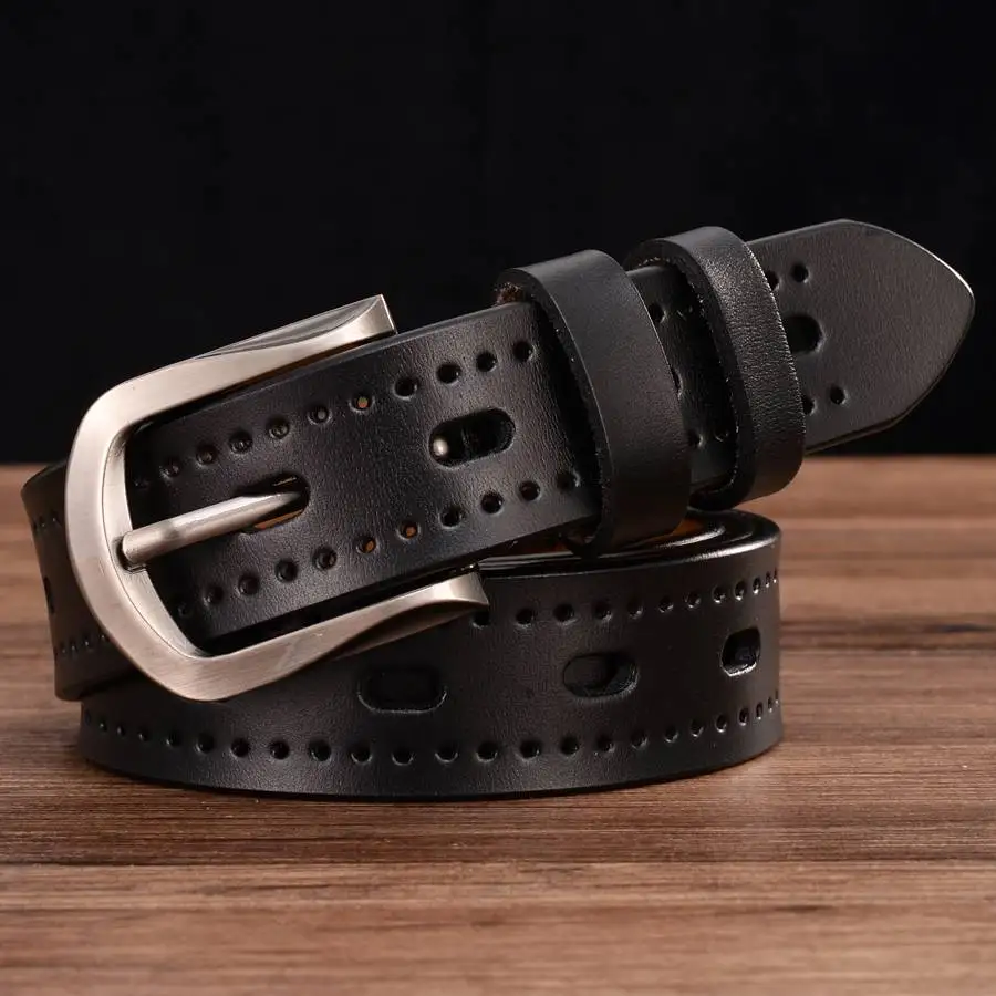 

Women Leather Belt Female Strap Hollow Out Belt women's Waistban Pin Buckle width:2.8cm Length:95-115cm