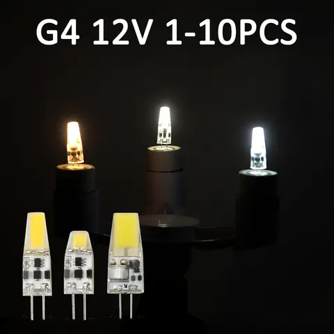 1-10pcs G4 Low Voltage 12V COB Silica Gel Mini LED Bulb Warm Light Is Suitable for Replacing 25W Halogen Lamp with Crystal Lamp