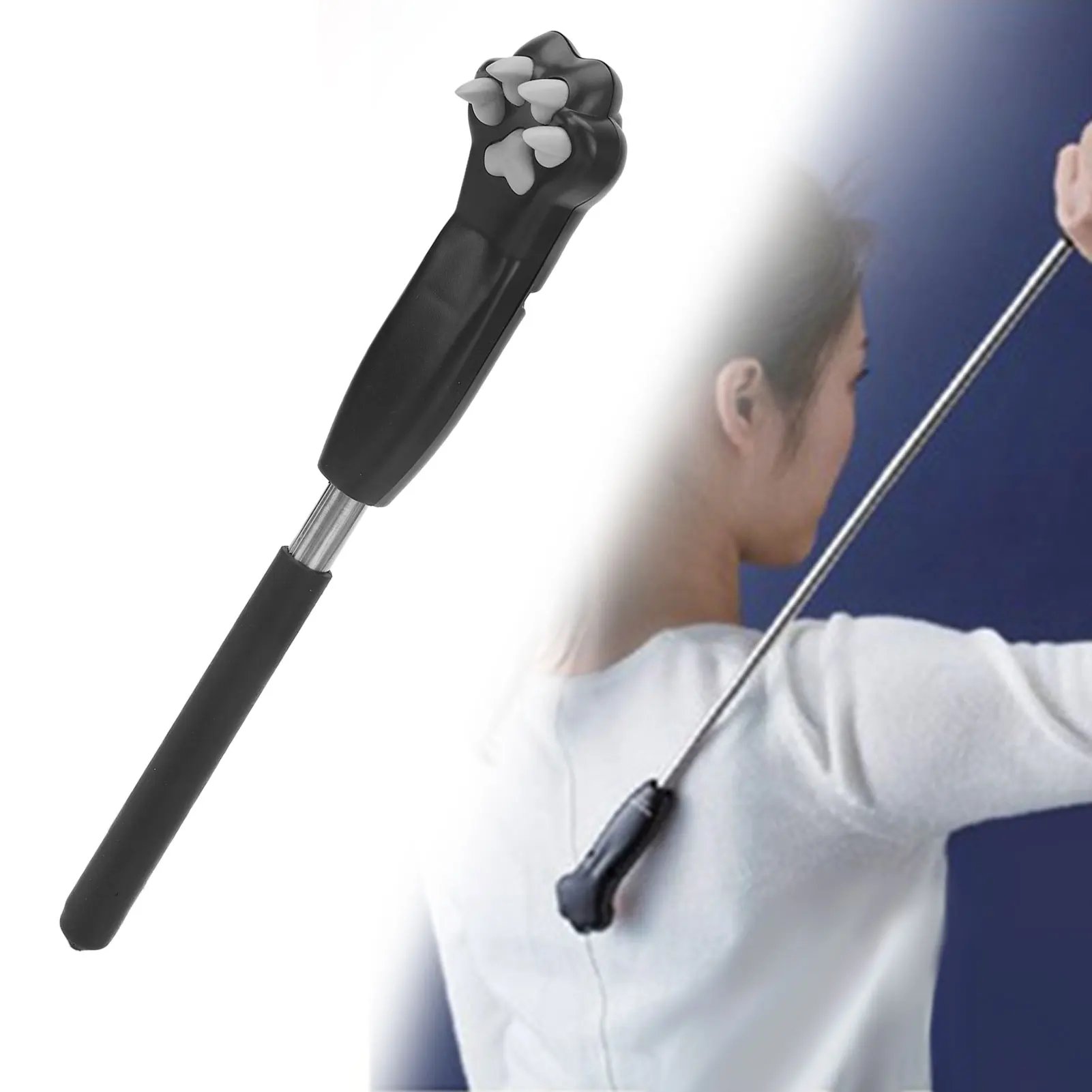 1pcs Stainless steel back scratcher retractable silicone cute cat claw back scratcher retractable massage relaxation tool