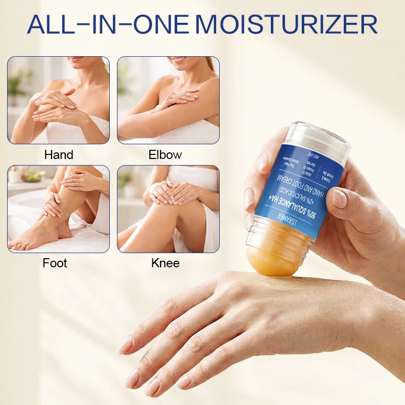 90% Squalan & 2% Salicylsäure Fußcreme Feuchtigkeitsspendende Hand- & Fußcreme für Trockene Haut Stärkung, Verbesserung von Trockenheit & Rauheit – Detail 4