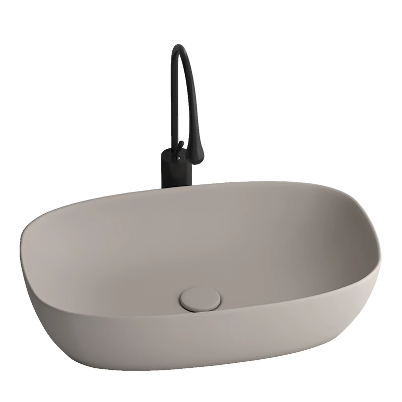 Colored basin washbasin single washbasin balcony washbasin oval ceramic