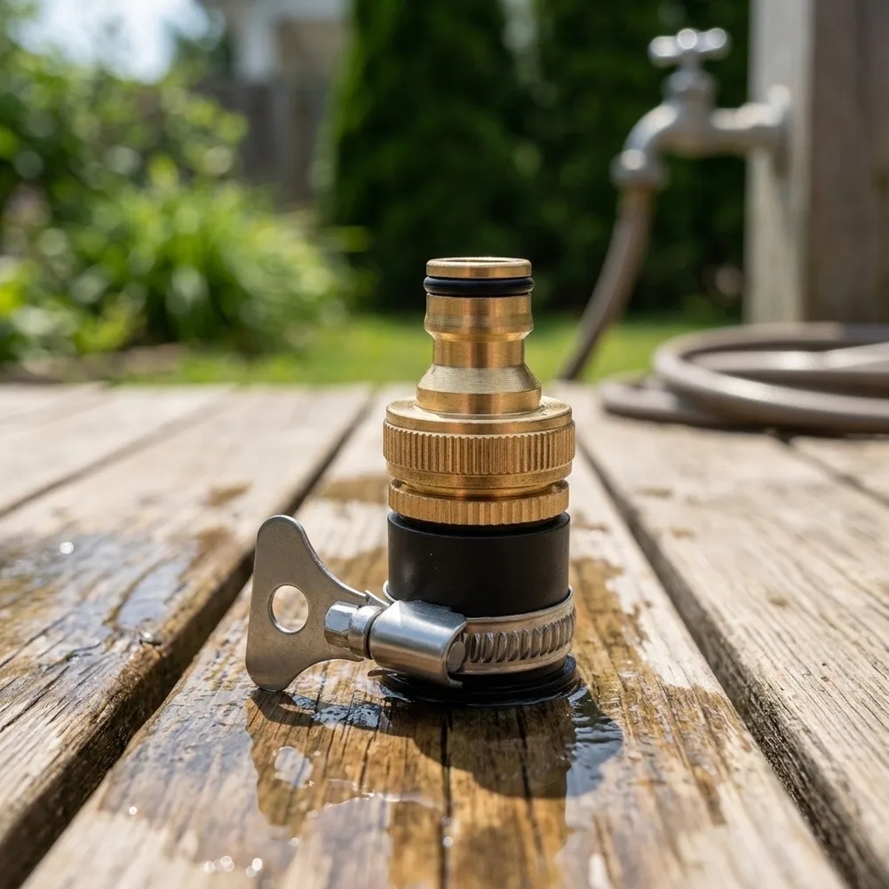 Garden Hose For Tap Connector Adapter 1/2 inch to 3/4 inch Brass Construction for BSP Threading Used in Residential Water Setups