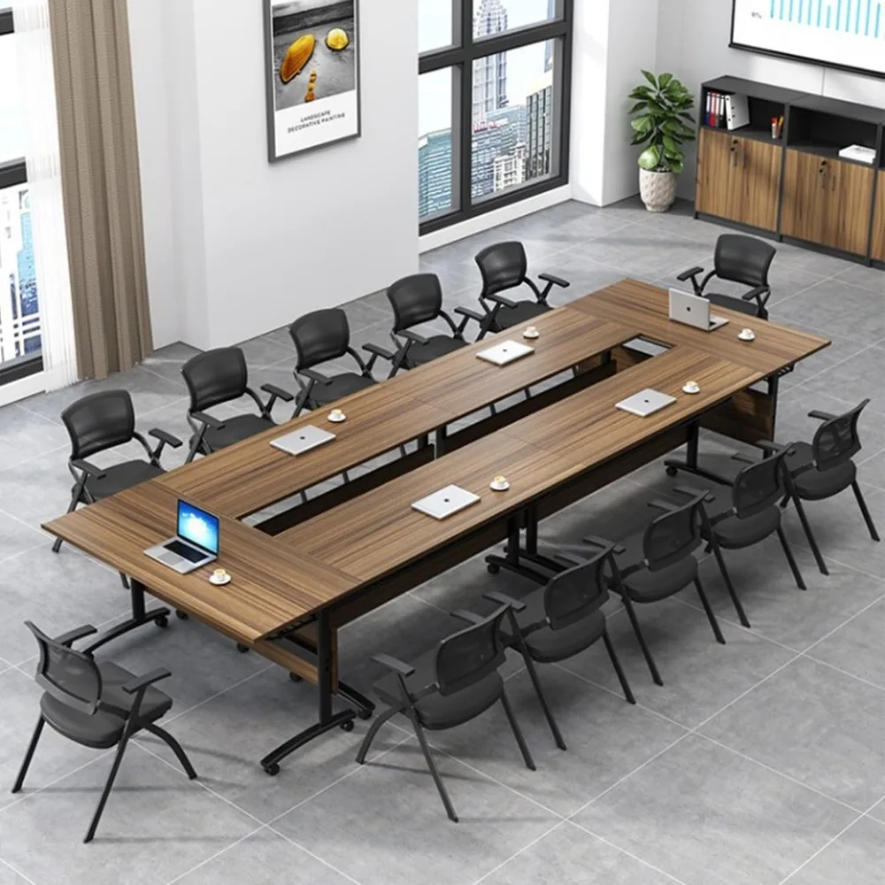 Folding Conference Table, Silent Wheel, Large Conference Room Table, Flip Top Mobile Training Table (4 Packs 55.1 * 23.6 * 29.5)