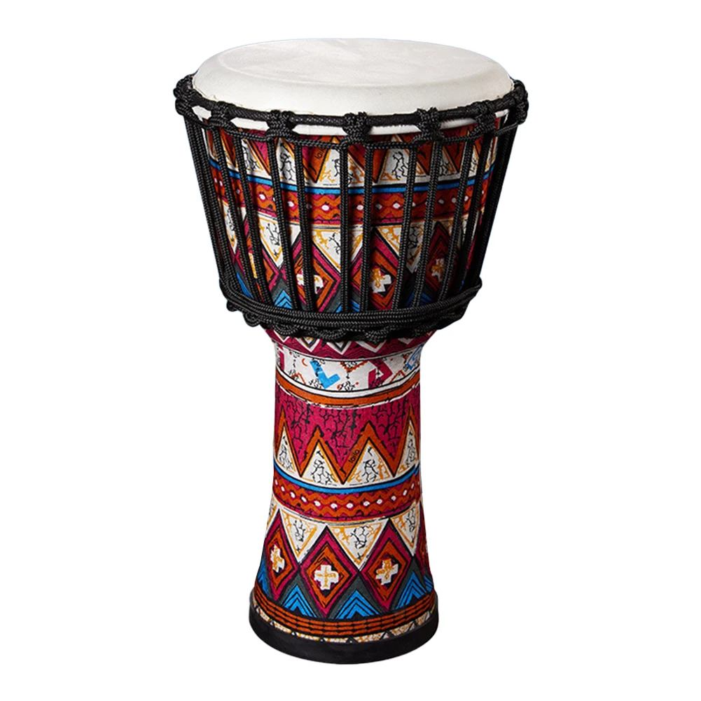 Goatskin Drumhead Djembe Drum Colorful Art Patterns 8inch Hand Drum Musical Instrument Great Gift for Beginners Adults and Kids