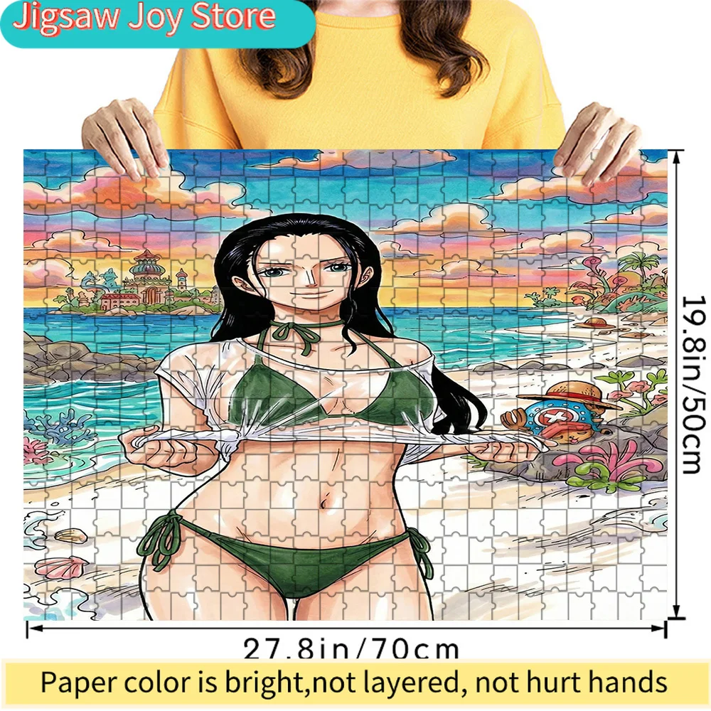 

One Piece Nico Robin Green Bikini Beach Scene Art Paper Jigsaw Puzzle, Archaeologist Anime Character, Collectible Gift for Fans
