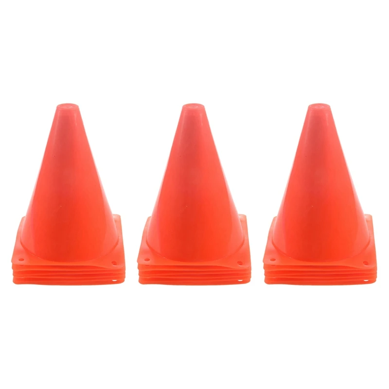 7-Inch Plastic Traffic Cones (18-Pack) Multi-Purpose Cone Physical Education Sports Training Gear Soccer Traffic Cones