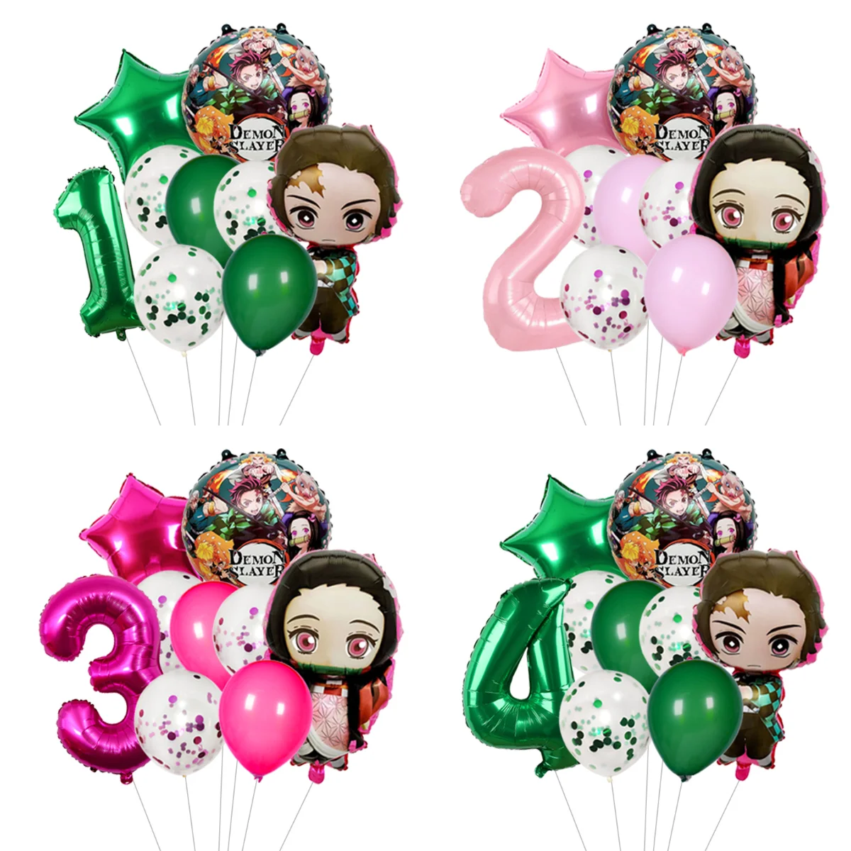 Kimetsu No Yaiba Themen-Partyballons Demon Slayer Aluminiumfolienballons Partydekoration