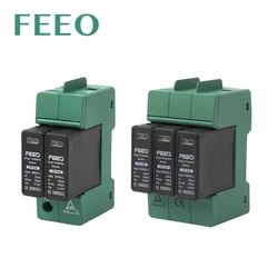 FEEO 2P 3P protección contra sobretensiones interruptor fotovoltaico Spd 600V 800V 1000V Protector de voltaje de carril Din 220V instalación eléctrica para el hogar