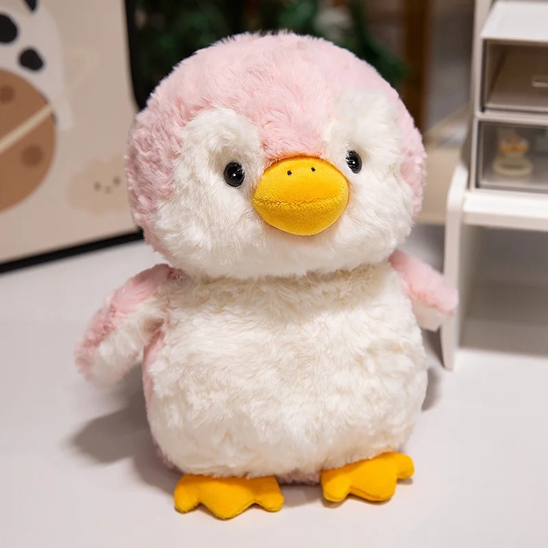 الكرتون الشتاء البطريق الأرنب مع قبعة وشاح Kawaii عناق لينة ألعاب من القطيفة محشوة الحيوان وسادة هدايا عيد الميلاد #5