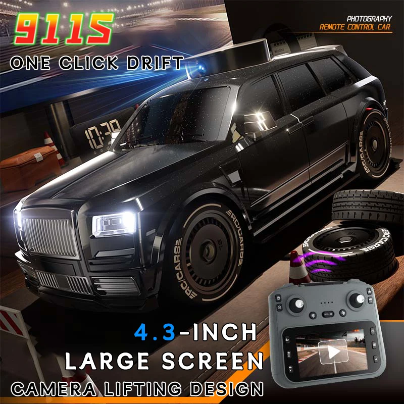 

2026 New 4K HD Camera 911S RC Car - 4.3 Inch Large Screen One-Click Drift LED Lighting Camera Lifting Design|Christmas Kids Gift