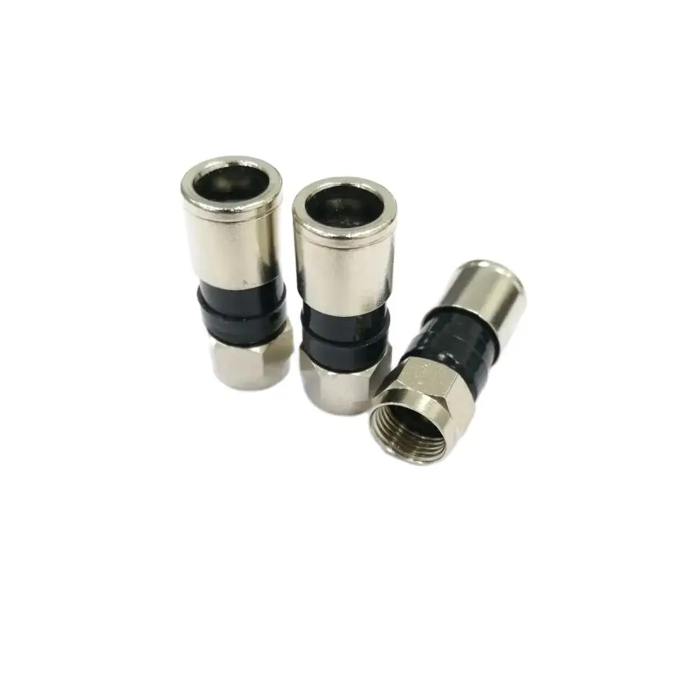 

1PC Wholesale WaterProof 75-5 Extrusion F Plug Imperial inch Connector Cable TV digital STB Joint Adapter F Head 2P/4P