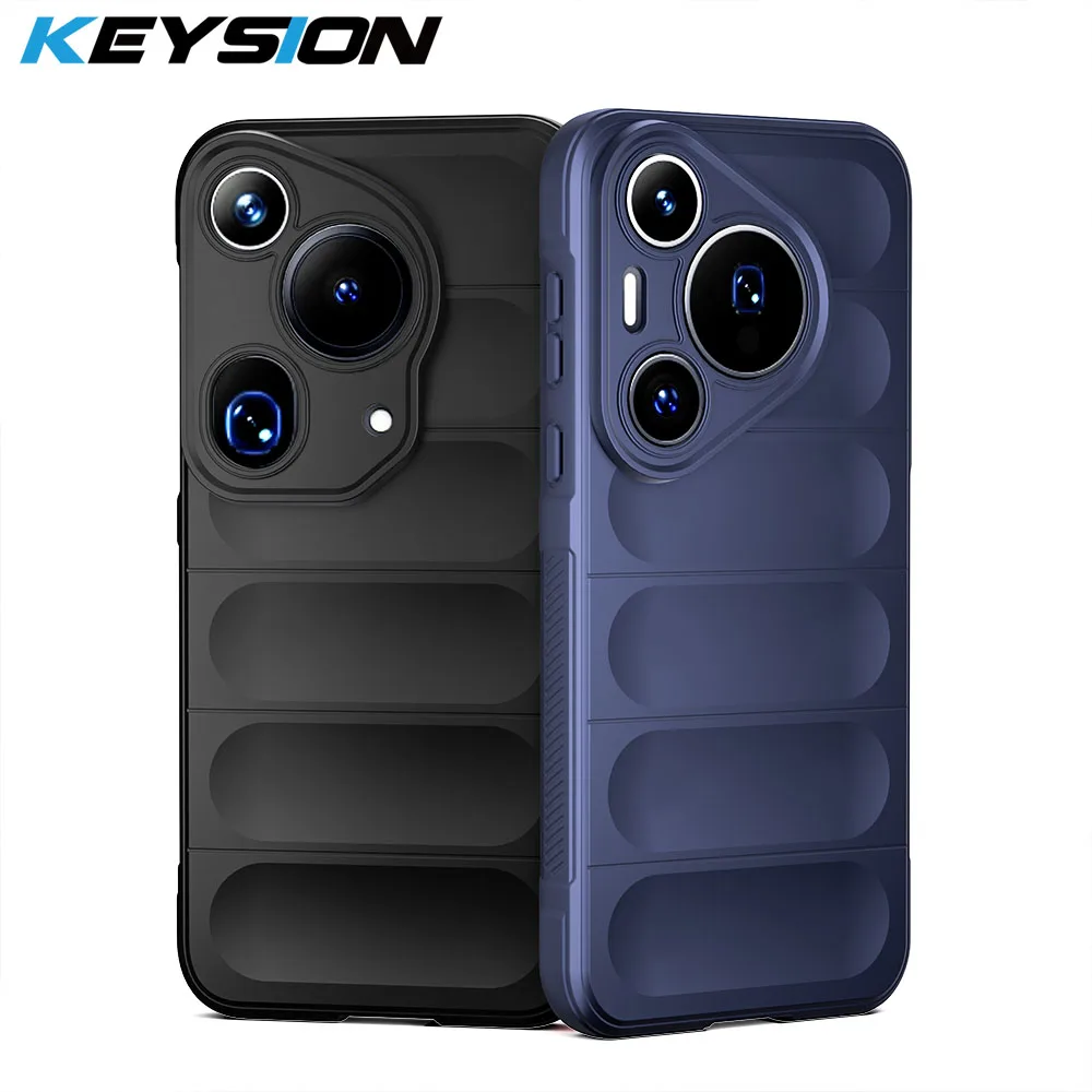 KEYSION Shockproof Case for Huawei Pura 70 Ultra Pura70 Pro P70 Anti-skid Soft Silicone Phone Back Cover for Huawei Pura 70 Pro+