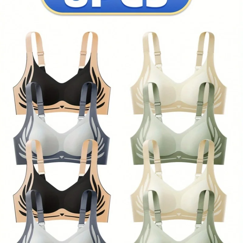 Bralettes esportivas push-up sexy femininas com 8 pacotes com copos acolchoados removíveis macios e respiráveis, absorventes de suor,