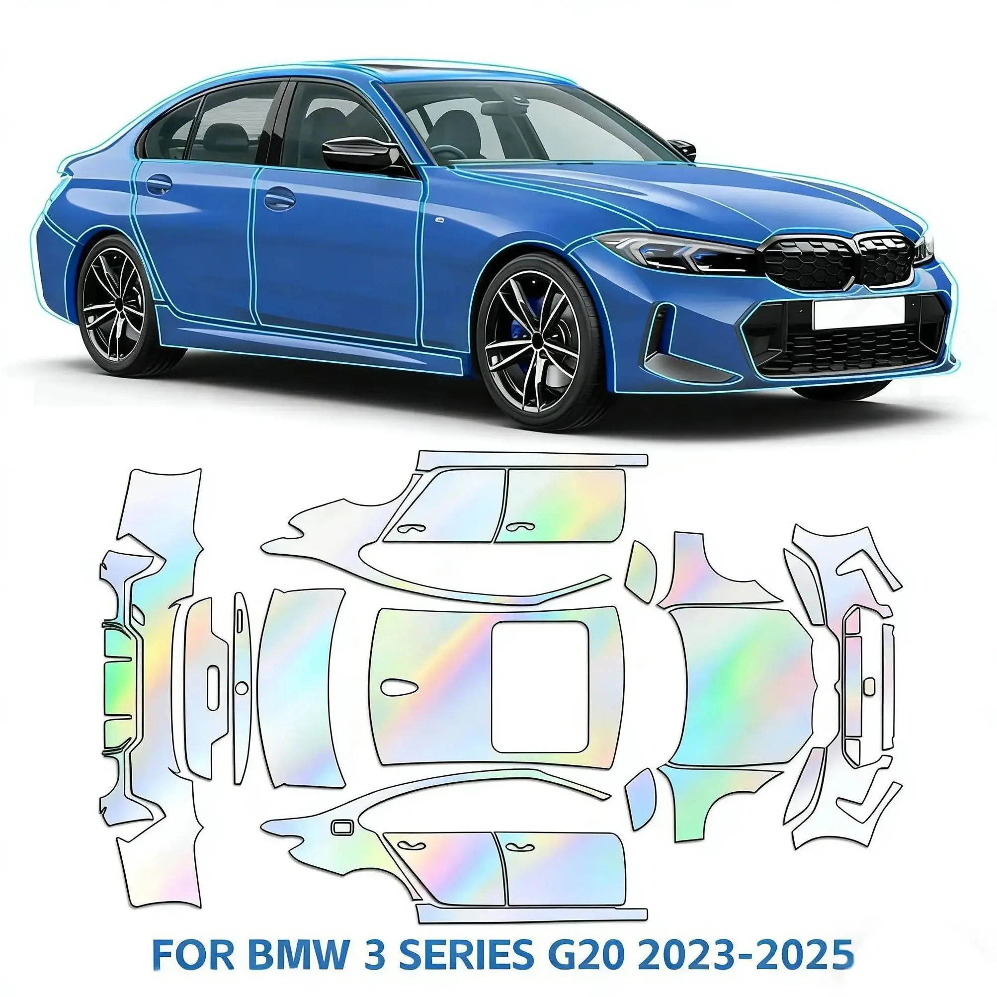 

8.5Mil Pre-cut PPF For BMW 3 Series G20 2023-UP TPU Bumper Clear Paint Protection Film Scratch-Resistant Exterior Accessories