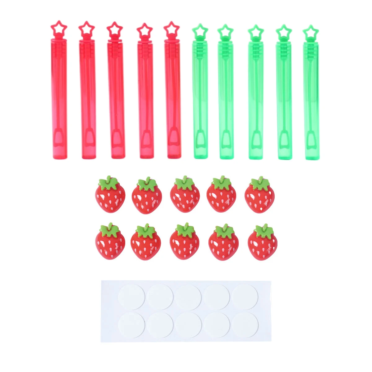 10/20Pcs Strawberry Bubble Tube Strawberry Theme Birthday Party Decoration Kids Strawberry Bubble Wand Girl Baby Shower Supplies