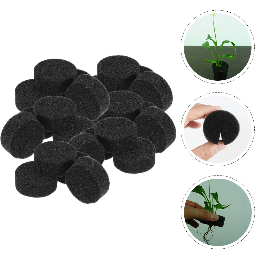 

50pcs Seedling Sponges 45mmx30mm Black Hydroponic Cubes Soilless Planting Tools Vegetable Sprout Sponge Wheatgrass Gardening