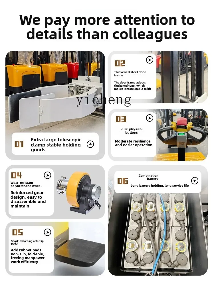 JXL6.8  Clamp Forklift Fully Automatic Hydraulic Lifting Clamp Square Round 360 Degree Rotational Elevation