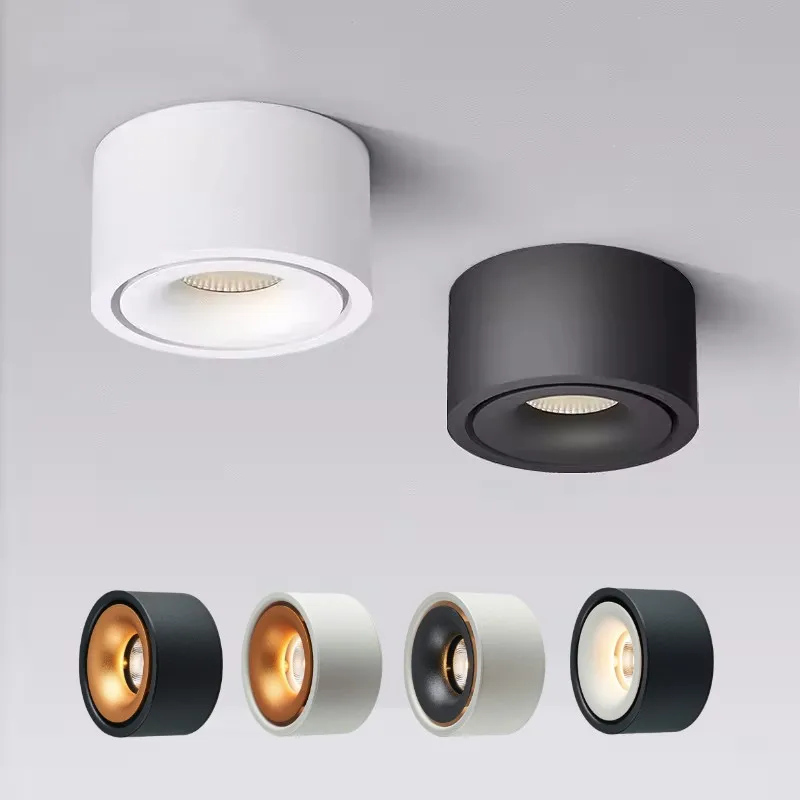 

Светодиодные потолочные светильники COB с регулируемой яркостью для поверхностного монтажа, 7 Вт, 12 Вт, 15 Вт, 18 Вт, светодиодный потолочный светильник AC110V/220V, внутреннее освещение без водителя