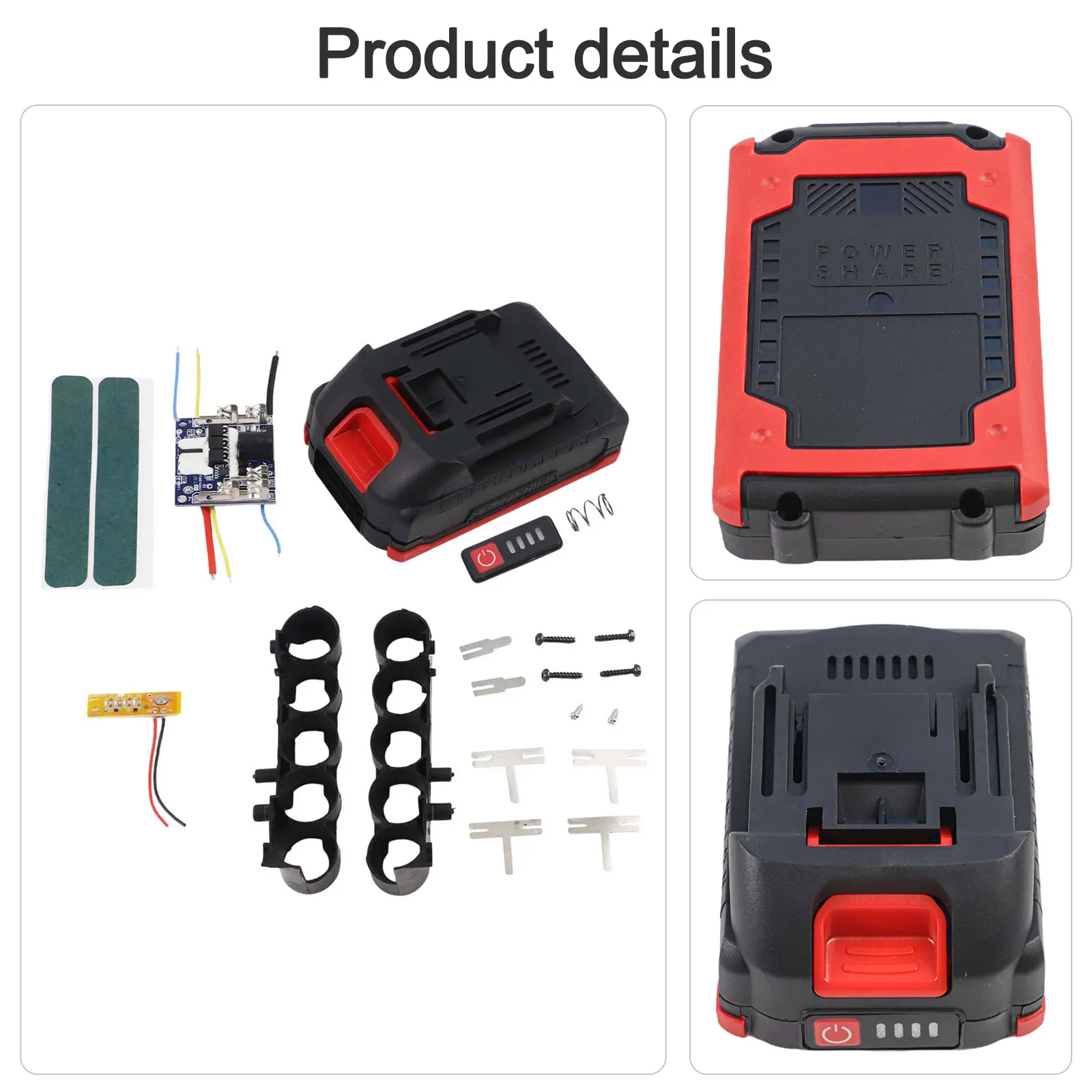 Practical Battery Case Battery Case Metal Charging Board Plastic Battery Case Power Tools Battery Plastic Case