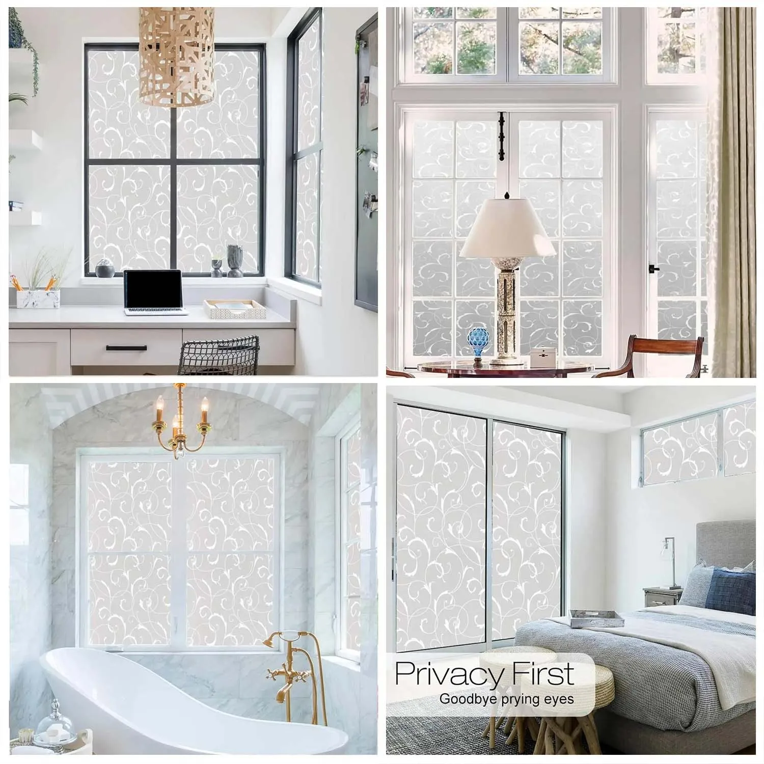 Purple Daisy Stained Glass Window Privacy Film Static Cling No‑Glue Glass Sticker Anti‑UV Heat Reducing Removable Window Tint