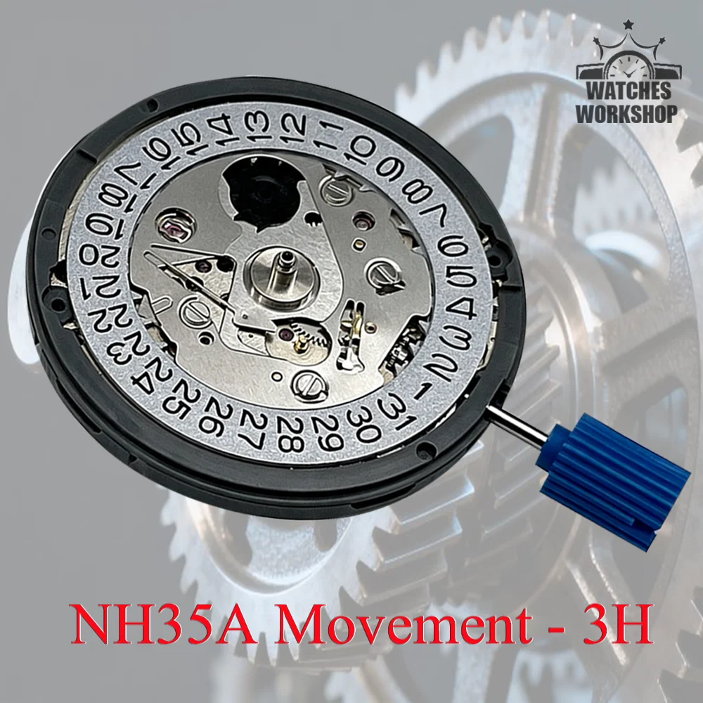 High Precision NH35 Automatic Mechanical Movement 24 Jewels Mod Watch Replacement 3 O'clock Calendar