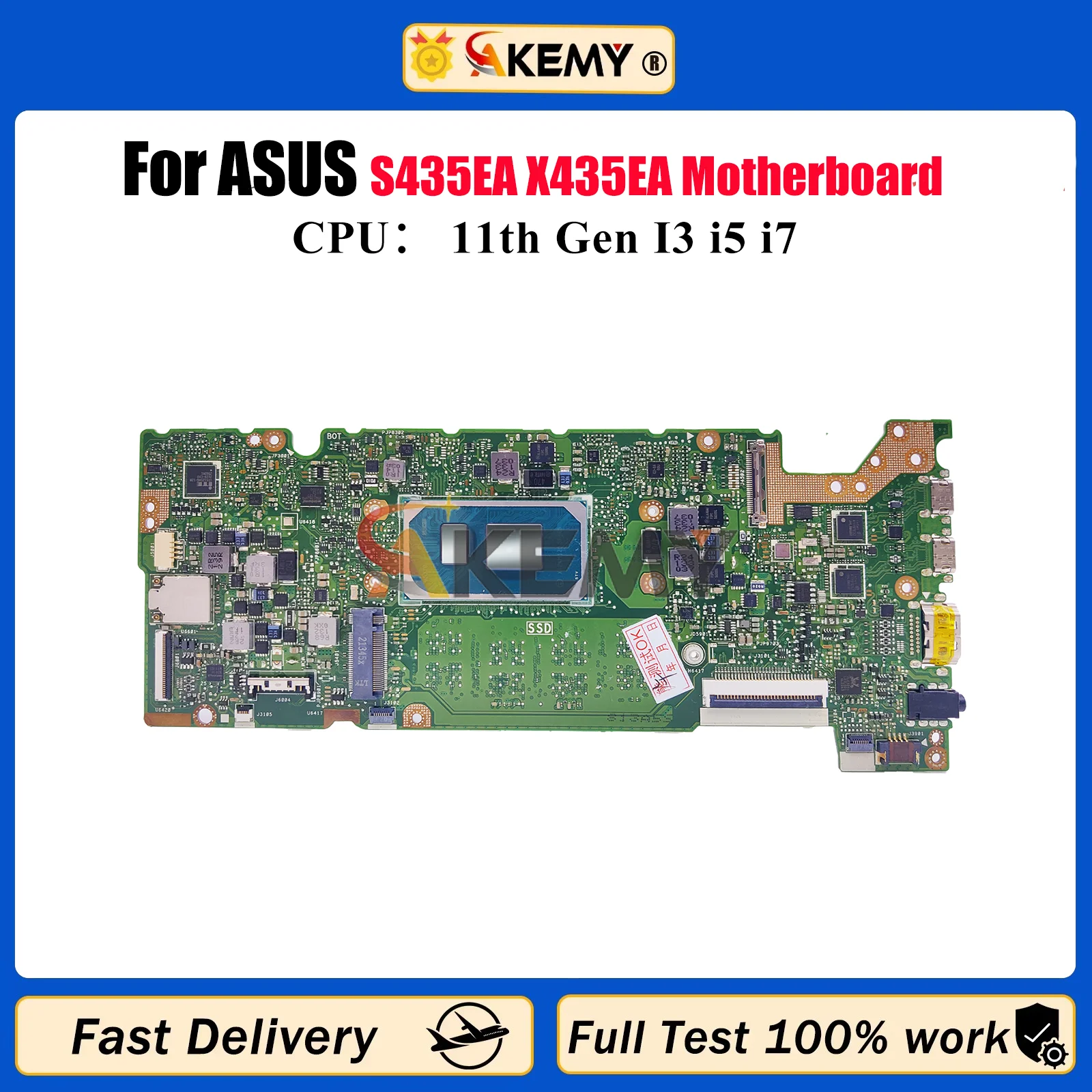 

Материнская плата для ноутбука X435EA для ASUS VivoBook X435E S435EA X435EA, материнская плата для ноутбука с 11-го поколения I3 i5 i7 tests, ОК, быстрая доставка