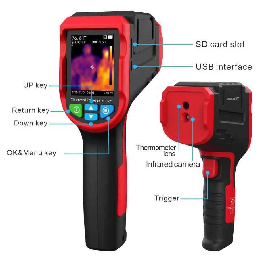 32*32 1024 Pixels Resolution Industrial Thermal Imaging Device Thermal Imager Imaging Camera with 2.4 TFT LCD Display