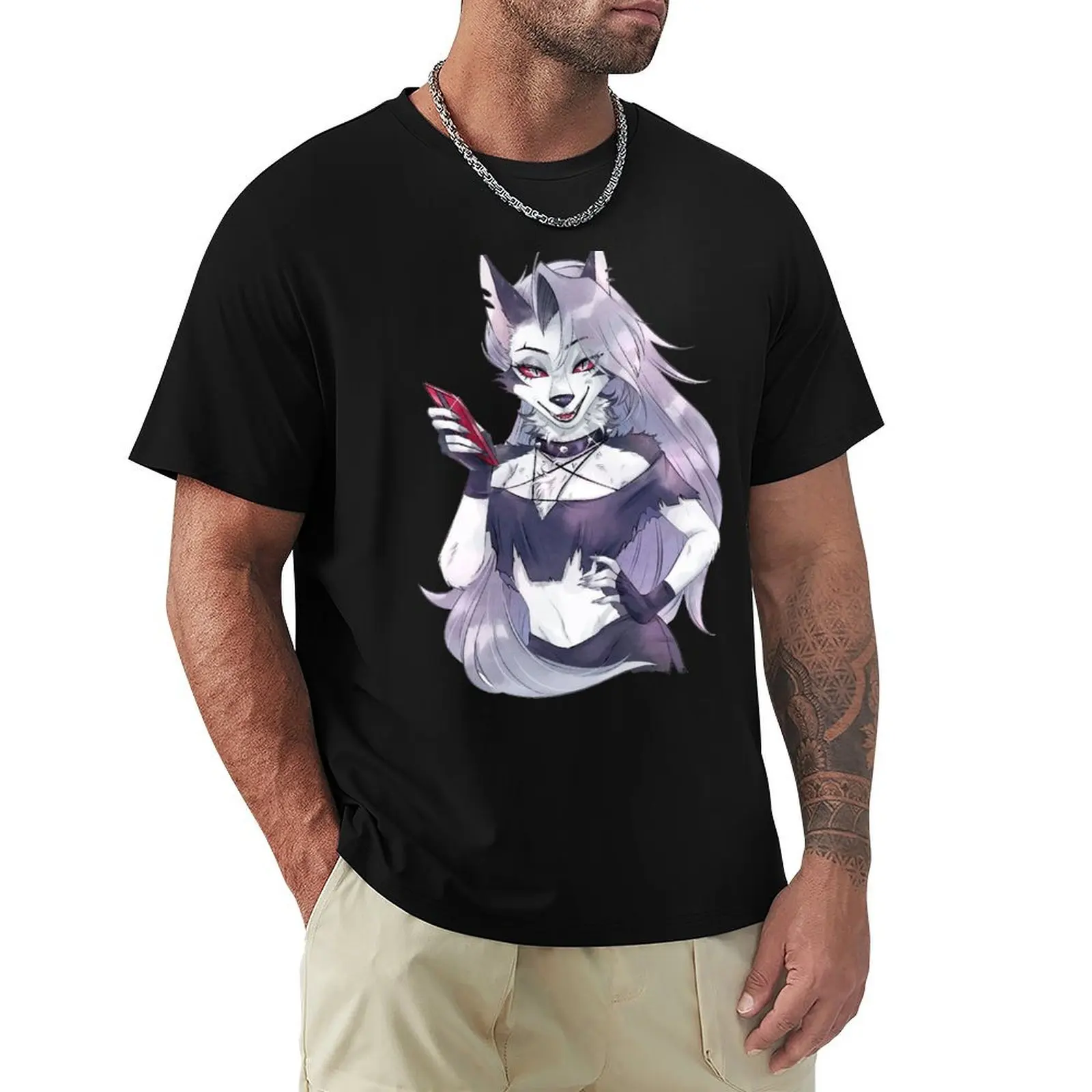 Helluva Boss Loona T-Shirt Basic Plain Tee for Spring and Summer