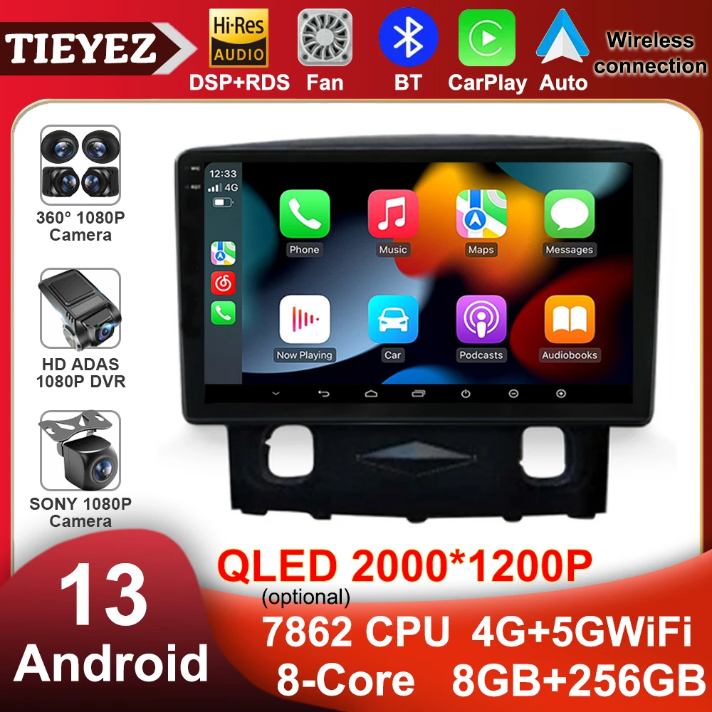 

9" Android 13 Multimedia Video GPS Navigation No 2 Din DVD Player Car Radio For Voiture Ford Kuga 2008 2009 2010 Head Unit