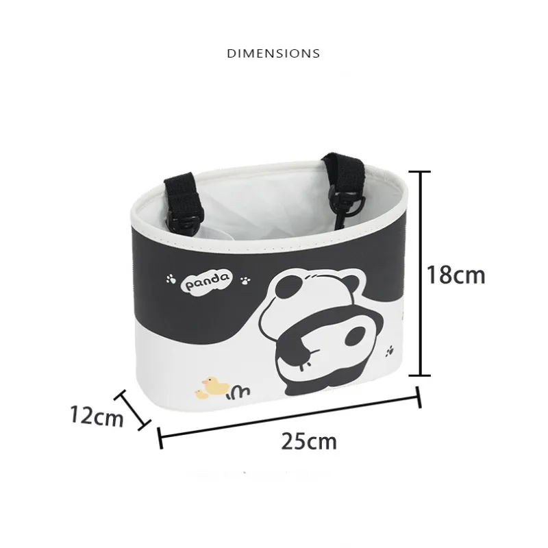 1pc Car Seat Back Storage Bag Panda Large Capacity Storage Bag Box Cute Space-Saving Car Organizer Portable Trash for Phones