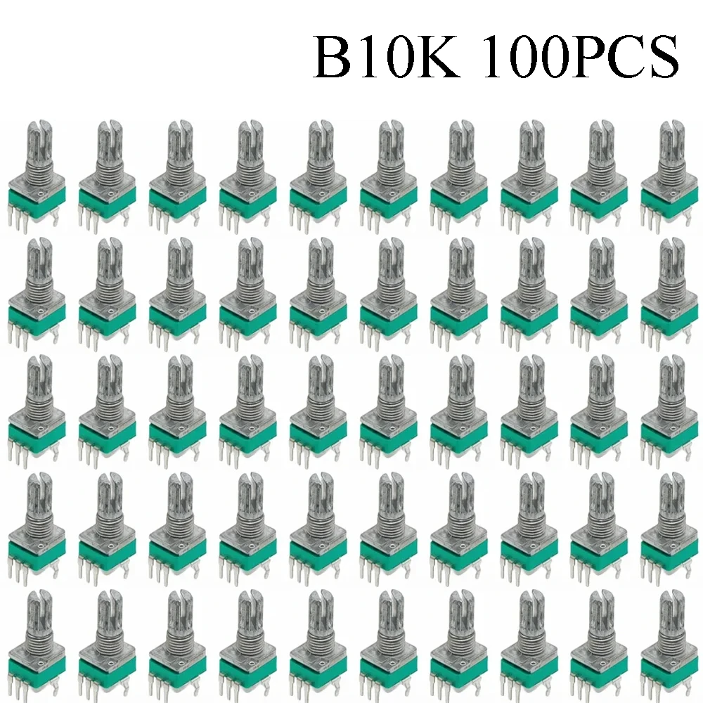 100PCS RK097 Präzision Linear Potentiometer Vertikale Single Link Schaft 15mm D achse B2K B10K B20K B50K B100K B500K B1M