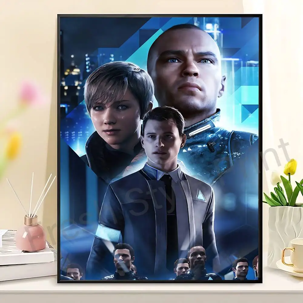 Game D-Detroit Become H-Human Poster HD Art Sticky Wall Waterproof Home Living Room Bedroom Bar Aesthetic Decoration