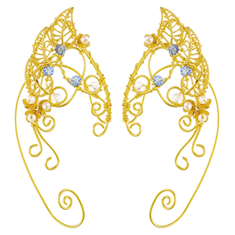 

Superimposed Ear Hooks Lightweight Alloy Non piercing Earrings Women Fairy Ears Leaf Teen Girls Wraps