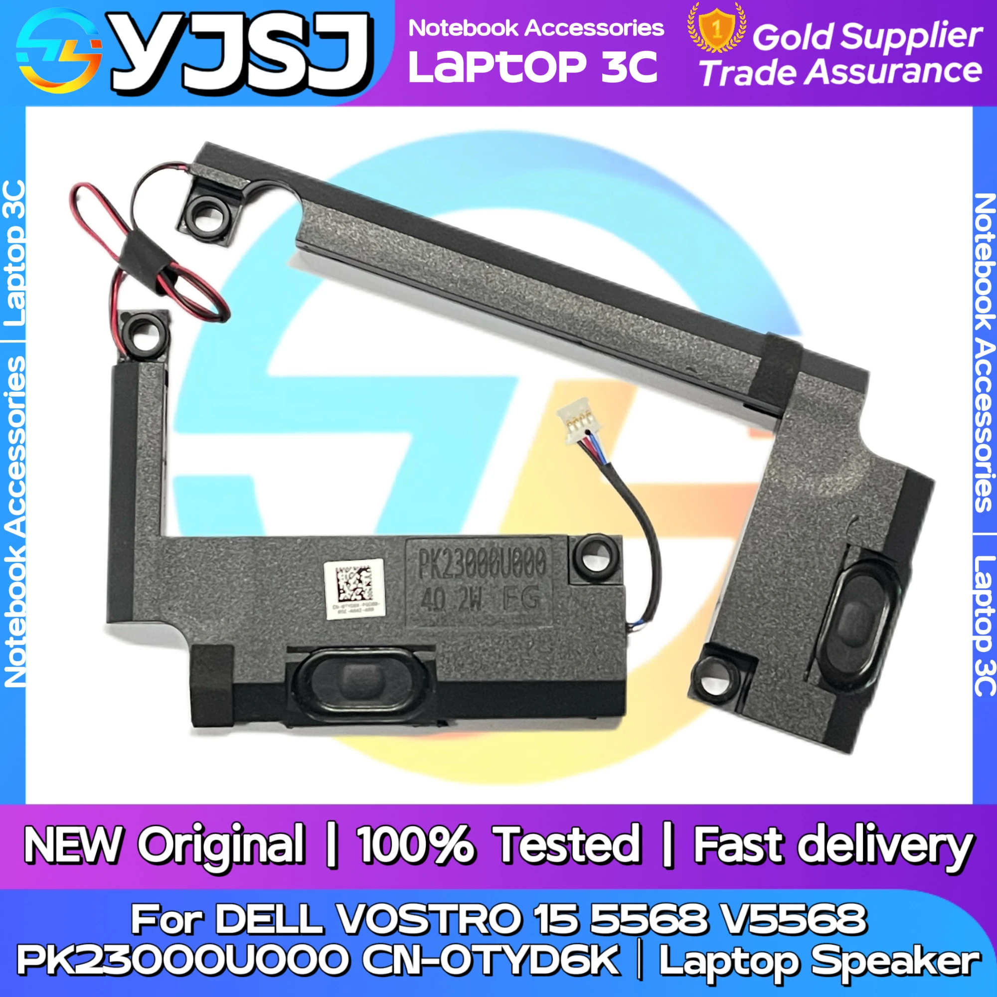 

New Original Laptop Notebook Audio Speaker For DELL VOSTRO 15 5568 V5568 built-in left and right speakers PK23000U000 CN-0TYD6K